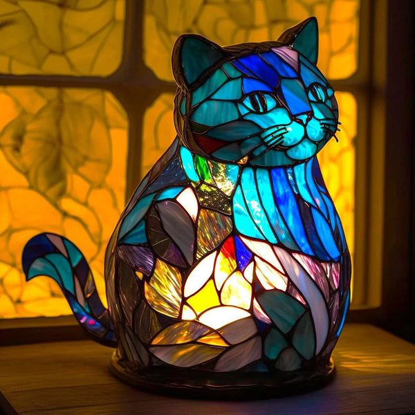 AZOR – MAGISK STAINED GLASS LAMP SHAPED LIKE A CAT
